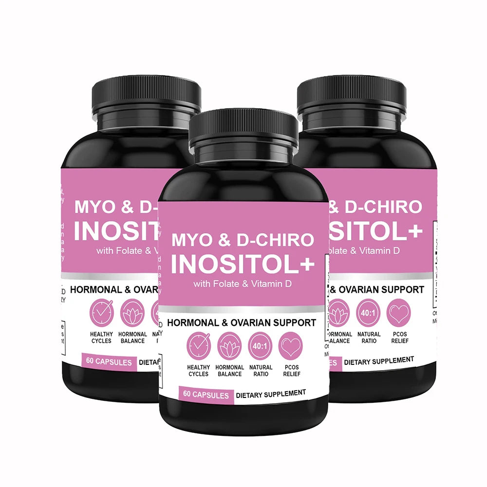 Myo-Inositol & D-Chiro Inositol Supplement for Women | Fertility Supplements for Hormonal Balance & Ovarian Health Support, 60 C