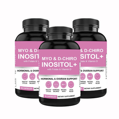 Myo-Inositol & D-Chiro Inositol Supplement for Women | Fertility Supplements for Hormonal Balance & Ovarian Health Support, 60 C