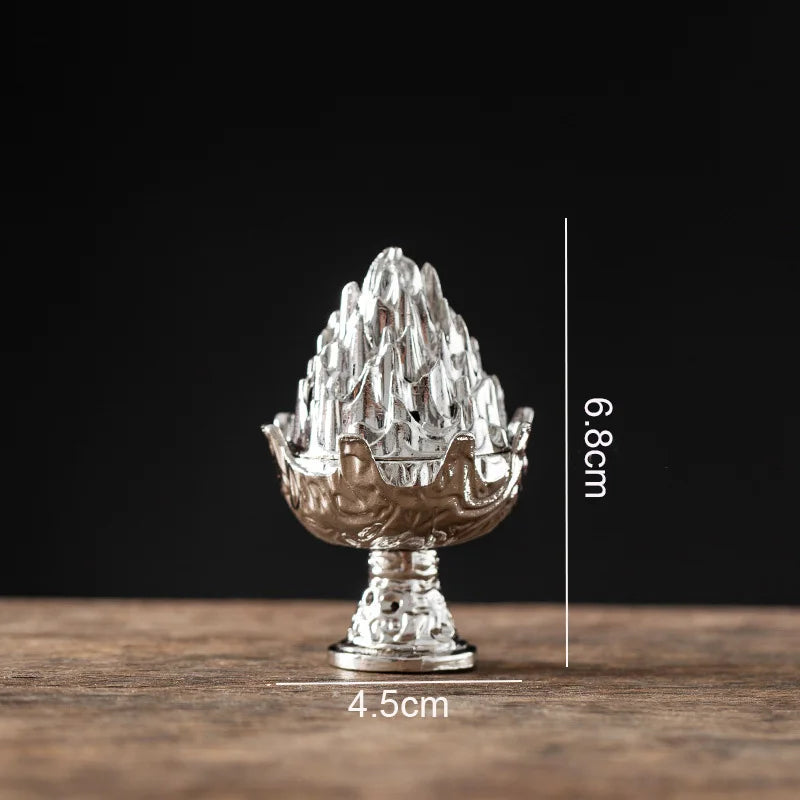 Vertical Incense Burner Mini Alloy Hollow Incense Holder Portable Tabletop Ornament Home Aromatherapy Burner Desk Decoration