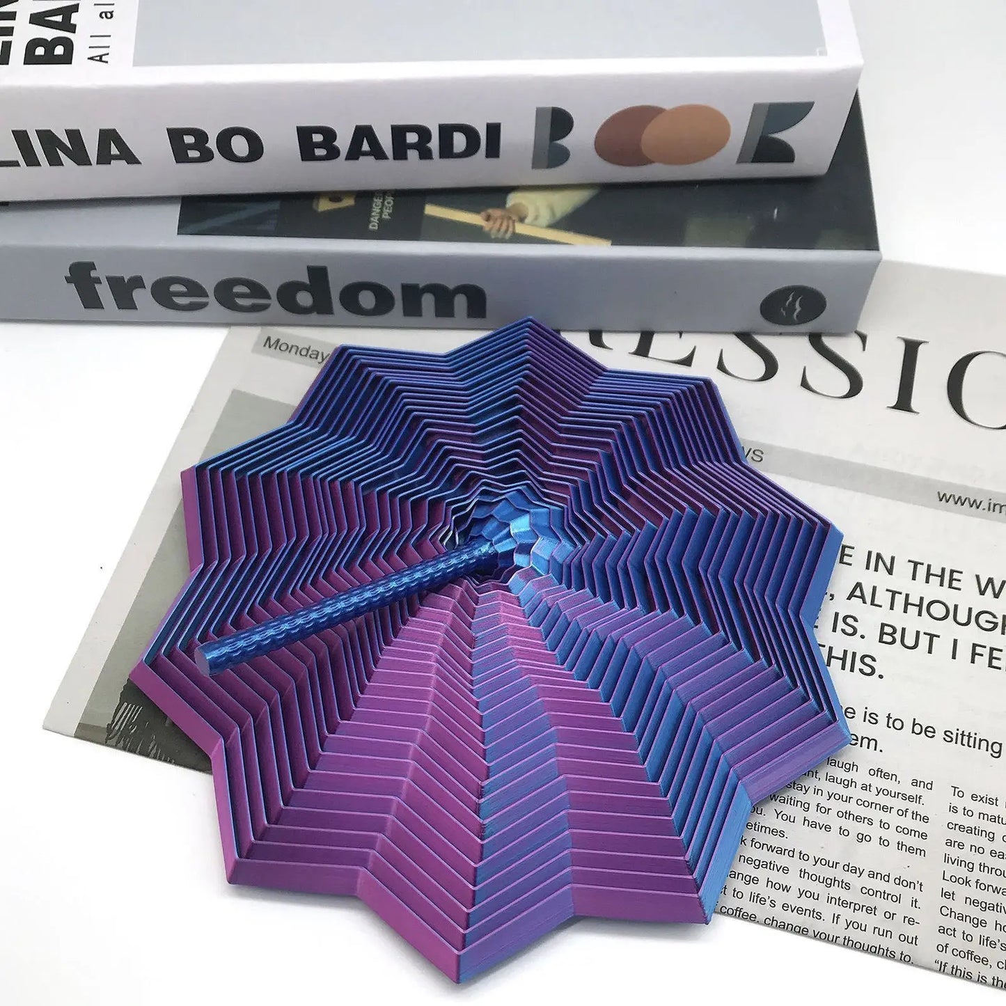 3D Printing Fractal Fidget Star Model Expanded Geometric Design Whirling Spiral Ornaments Relaxation Portable Decompression Toy