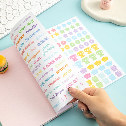 72Sheets A5 Spiral Weight Loss Planner With Stickers Undated Fitness Tracker For Daily Weekly Workout Diet Log Goal Setting