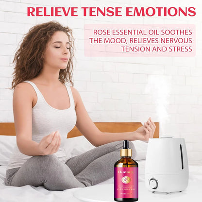 100ml Rose Oil For Face With Red Ginseng Extract Facial Serum Anti Aging Brighten Hydrat Firm & Reveal Radiant Skin