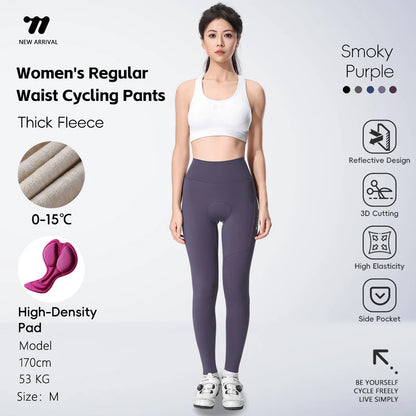 WEST BIKING Cycling Pants Thermal Fleece Women Autumn Winter Bicycle Tights Trousers  Outdoor Sports Fitness Yoga Running Pants