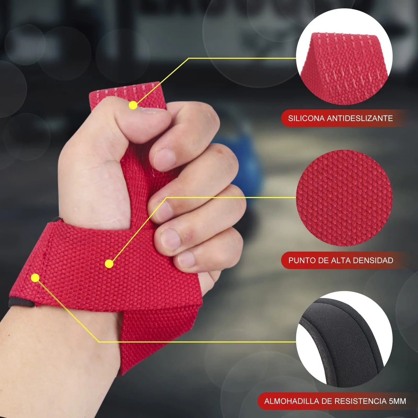 Weightlifting Wrist Straps Strength Training Adjustable Non-slip Gym Fitness Lifting Strap Wrist Support Grip Band