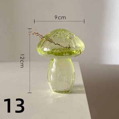New Mushroom Glass Vase Creative Plant Hydroponic Vase Home Transparent Aromatherapy Bottle Small Vase Table Flower Decorations