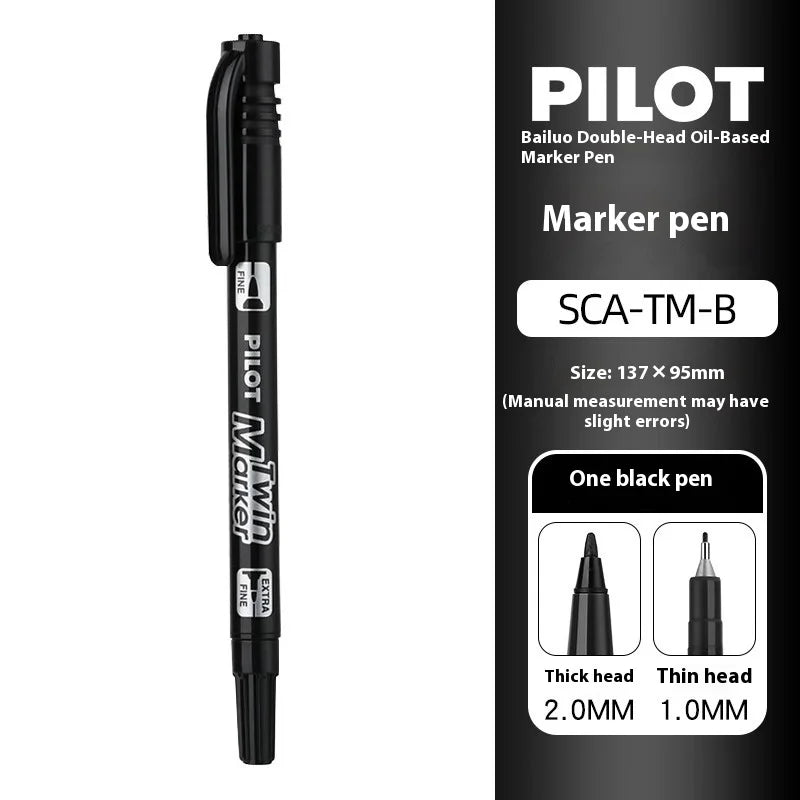 Pilot SCA-TM Dual-Tip Marker,Water-Based Vibrant Quick-Drying Twin-Tip Permanent Ink Pens for Journaling,Scrapbooking&DIY Crafts