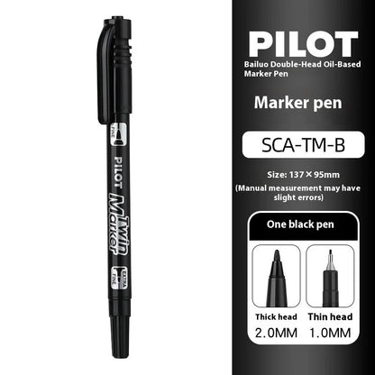 Pilot SCA-TM Dual-Tip Marker,Water-Based Vibrant Quick-Drying Twin-Tip Permanent Ink Pens for Journaling,Scrapbooking&DIY Crafts