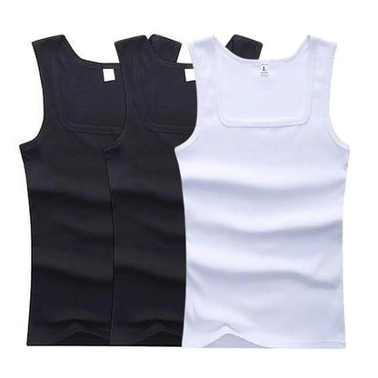 3pcs/set Four Seasons Men Tank Tops Black White Gray Singlets Sleeveless Men Vest Casual Bodybuilding Vest Sport Fitness T-shirt