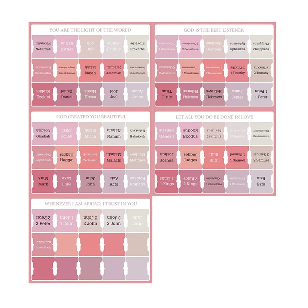 75Pcs Laminated Bible Tabs Boho Theme Bible Tabs Tear-resistant Large Print Bible Book Tabs Bible Study Journaling Supplies