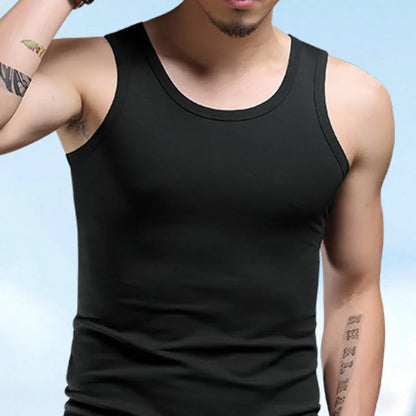 63% Cotton 24% Bamboo Fiber Tank Top Men Breathable Men's Summer Sleeveless T-shirt White Black Sports Fitness Tops Vest For Man