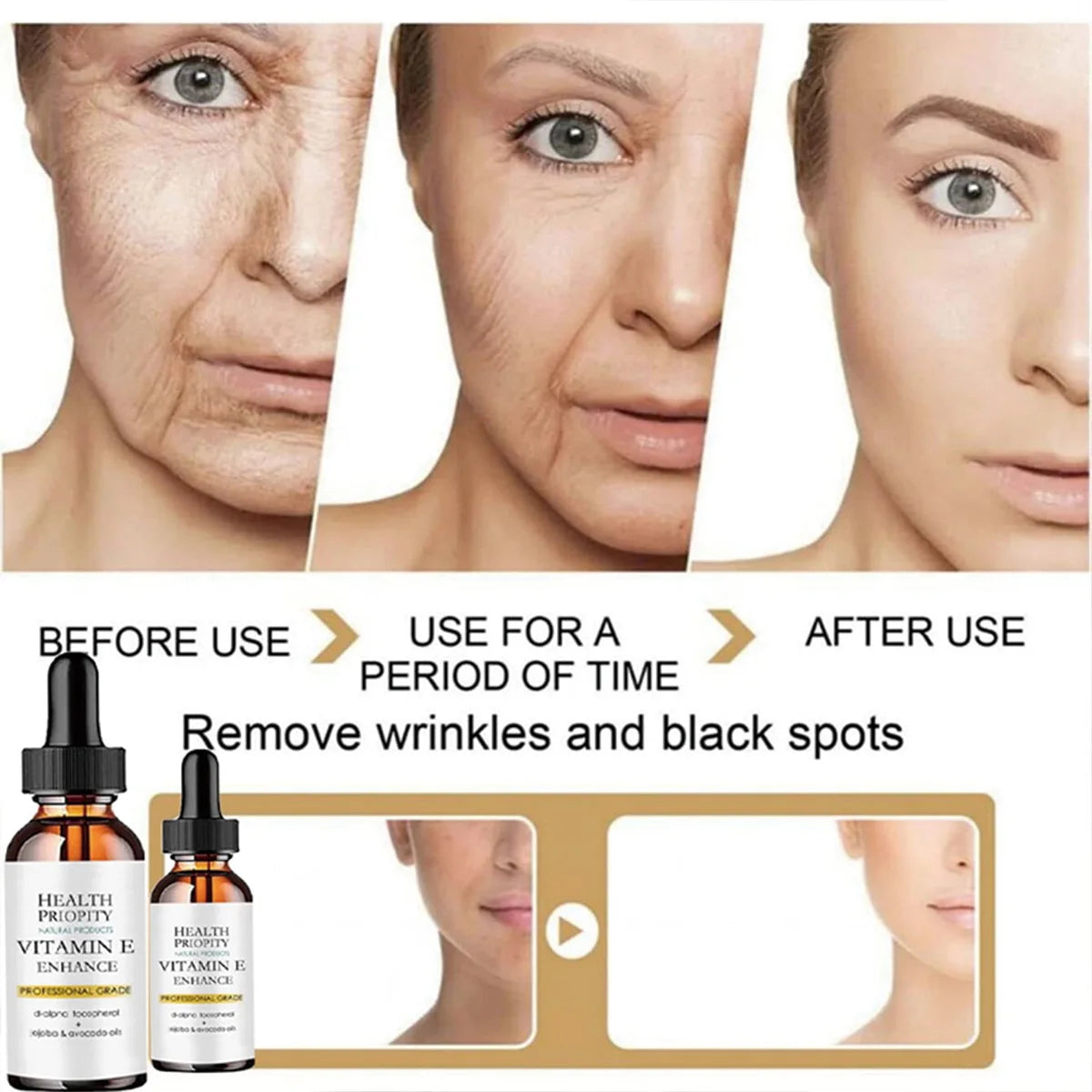 Face Essence Essential OilsVitamin E Skin Oil 100% Nature Face Serum Anti-Wrinkle Moisturizing Tight Whitening Skin Care Essence