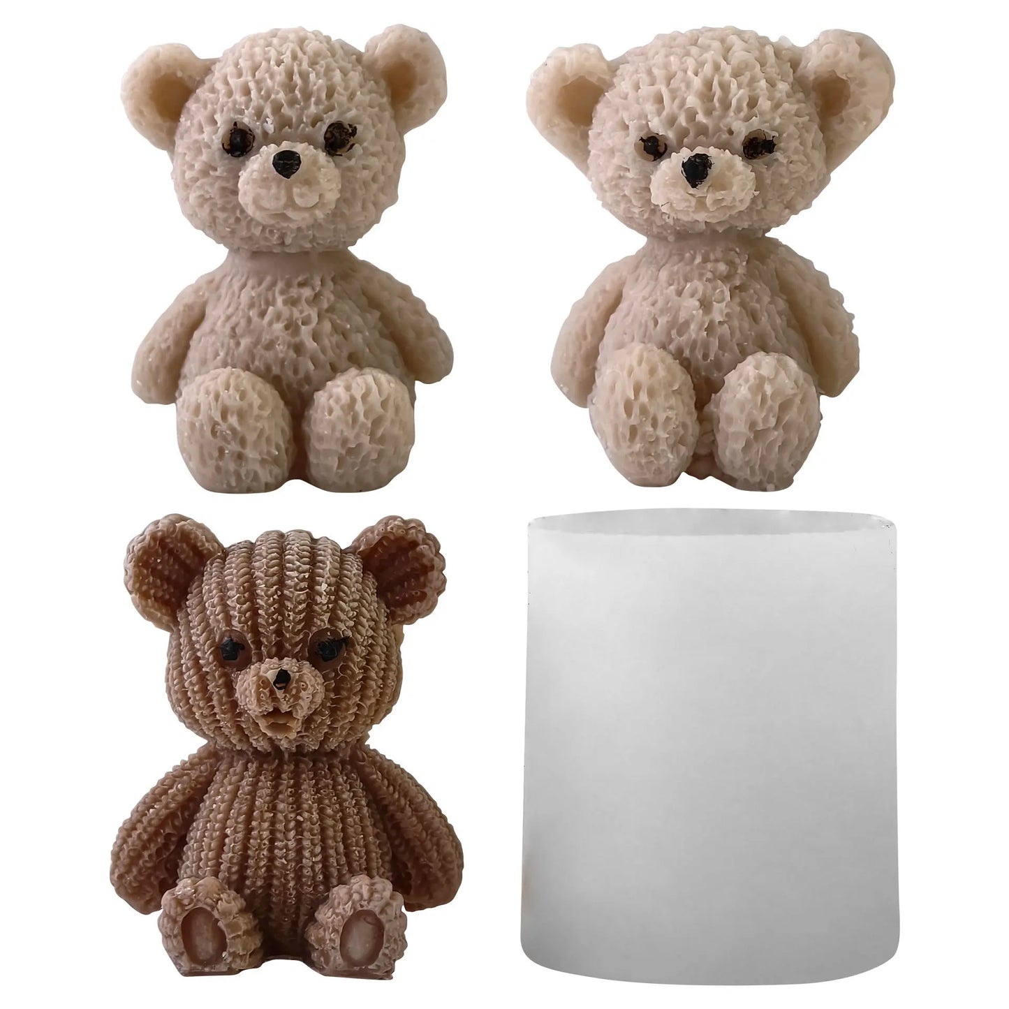 Cute Mini Bear Silicone Mold DIY Animal Bear Aromatherapy Candle Silicone Mold Crystal Epoxy Resin Soap Home Decoration