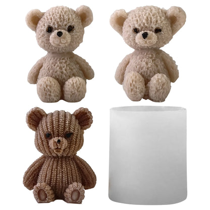 Cute Mini Bear Silicone Mold DIY Animal Bear Aromatherapy Candle Silicone Mold Crystal Epoxy Resin Soap Home Decoration