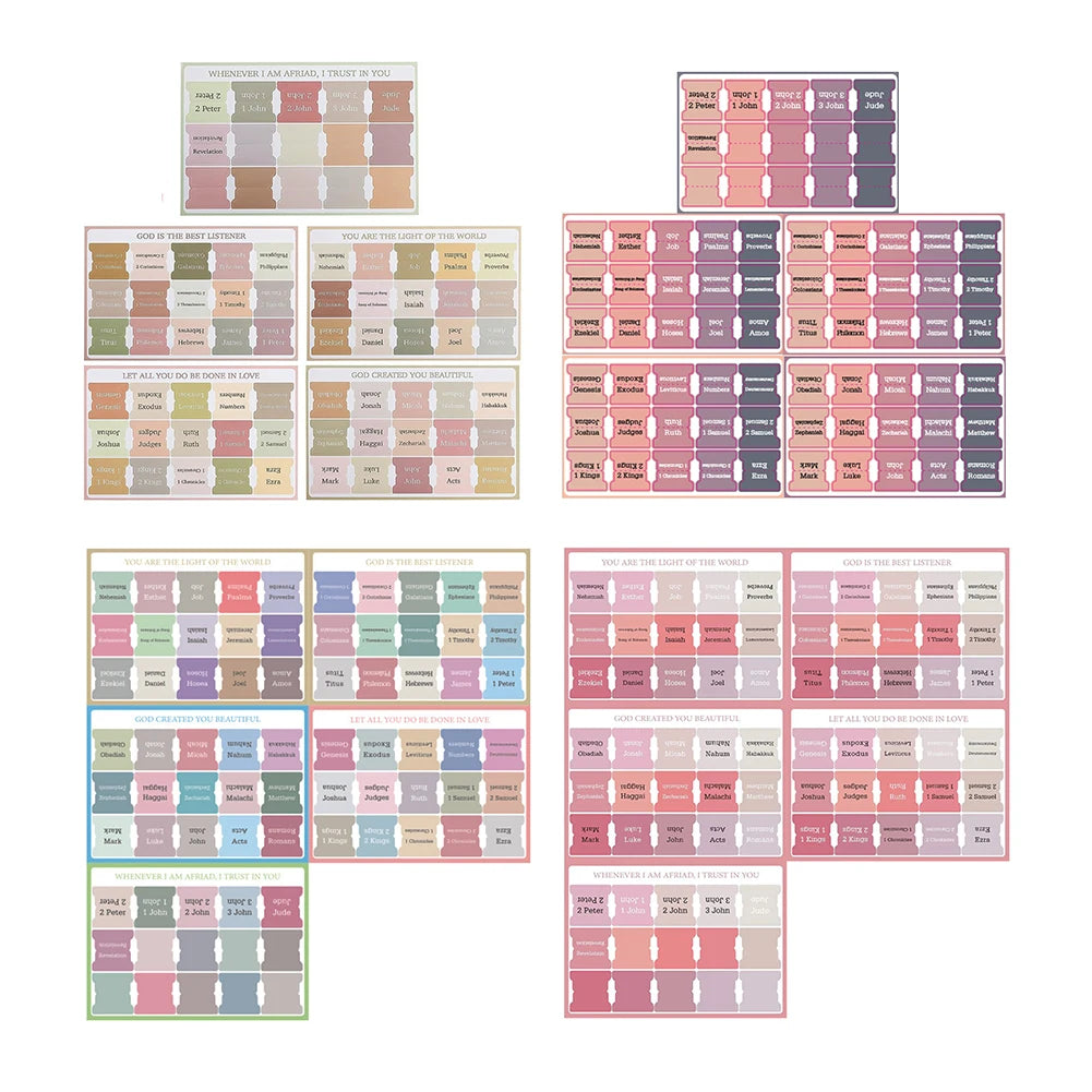75Pcs Laminated Bible Tabs Boho Theme Bible Tabs Tear-resistant Large Print Bible Book Tabs Bible Study Journaling Supplies