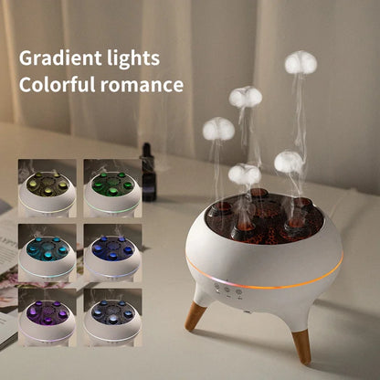 Dynamic Jellyfish Aroma Diffuser, Sound-Activated Mist, Colorful Lights, Remote Control, 2 Timers for Home Office