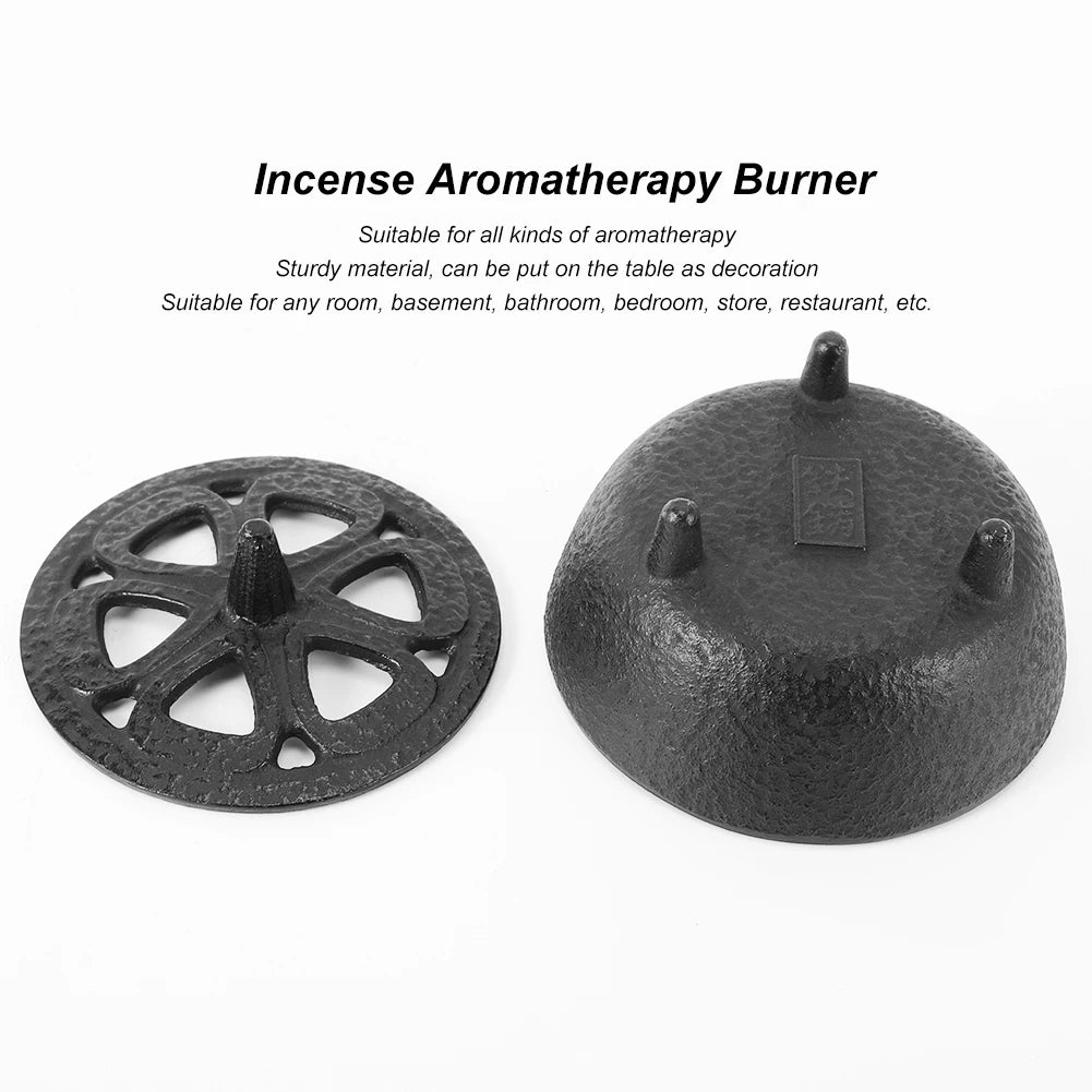 Cast Iron LotusShaped Incense Aromatherapy Burner for Home Decoration Bathroom Bedroom