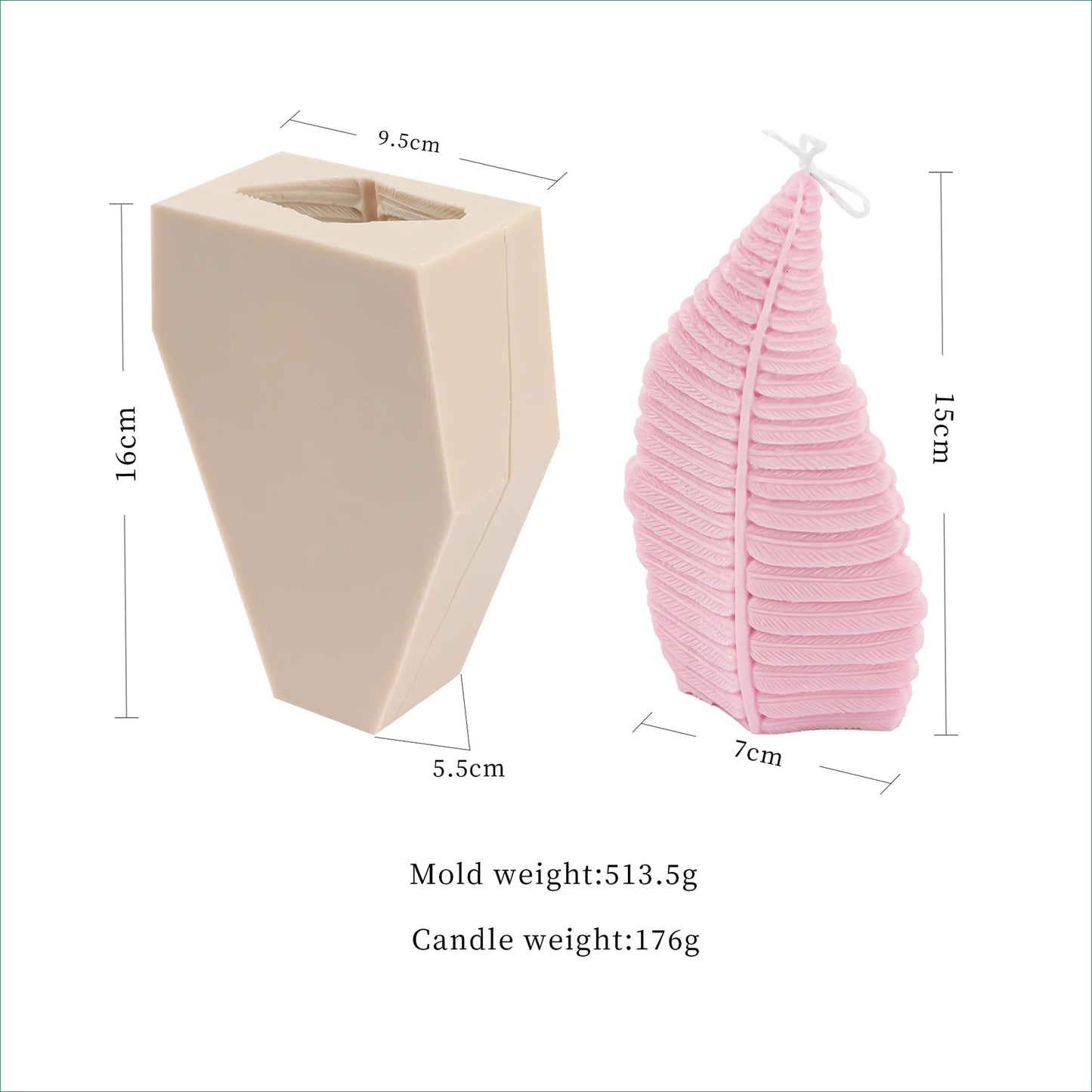 Large Geometric 3D Folding Fan Silicone Candle Mold Striped Origami Scallop Drip Glue Aromatherapy Soap Plaster Ice Cube Mould