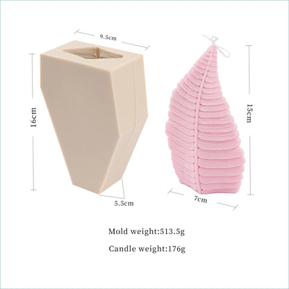 Large Geometric 3D Folding Fan Silicone Candle Mold Striped Origami Scallop Drip Glue Aromatherapy Soap Plaster Ice Cube Mould