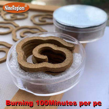 Natural Chinese Kynam Incense Coil Burning 100 Min Eco-Friendly Strong Lasting Home Aroma with Fireproof Cotton Burner Holder