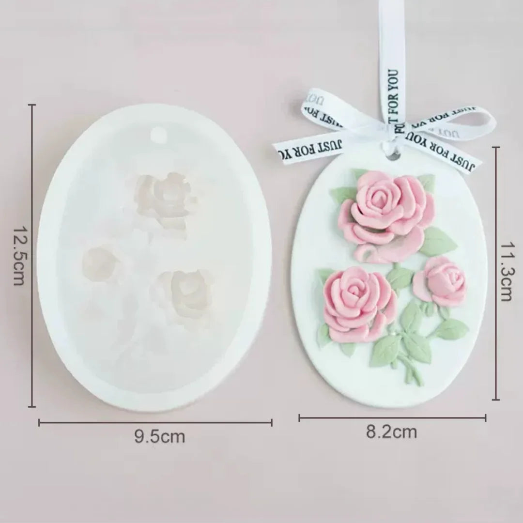 Flower Listing Aromatherapy Gypsum Mold DIY Car Mounted Wardrobe Wax Sheet Plaster Craft Silicone Mould
