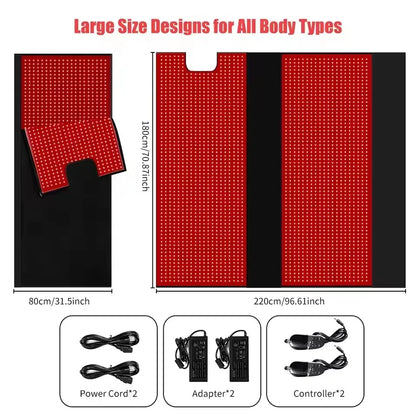Oversized Red Light Therapy Mat LED 660&850nm near Infrared Sleeping Bag Blanket Whole Body Care Large Pads for Home Fitness