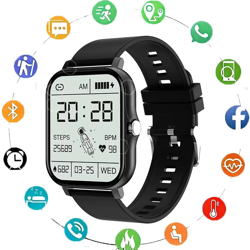 Lenovo 2026 New Full Touch Screen Smart Watch for Men Women Gift Sports Fitness Watch Bluetooth Call Digital Smartwatch