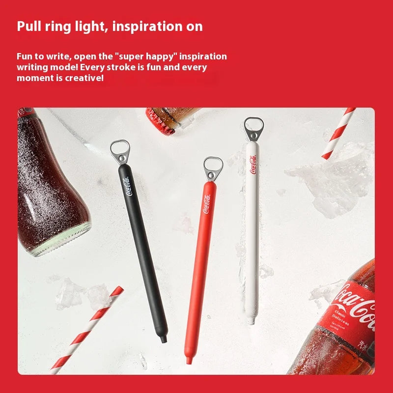 KACO Fanta/Coca-Cola Pull Tab Gel Pen,0.5mm Black Ink,Novelty Relieve pressure Writing Pen For Journaling,Office and School Use