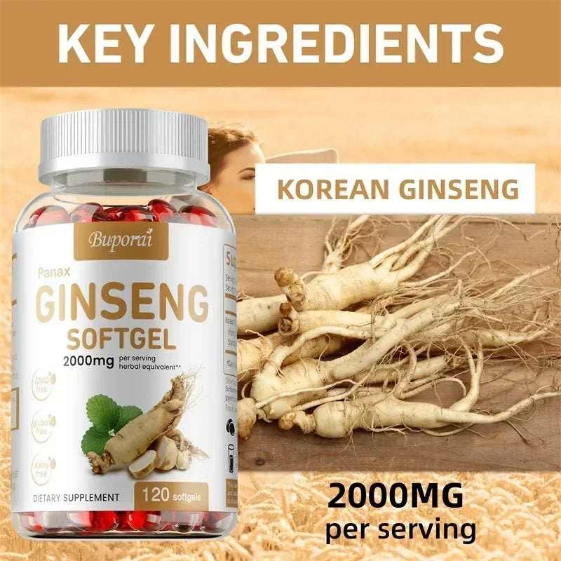 Red Korean Ginseng Supplement for Men - Extra Strength - Energy, Focus, Productivity & Performance