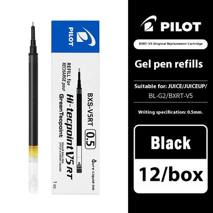 Japanese Pilot Gel Pen, BXRT-V5 0.5mm Metal Needle Tip Black Red Blue Ink,Premium Smooth&Precise for Signing,Exams,Journaling
