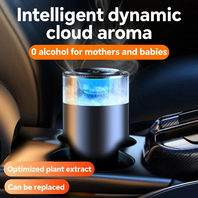 Smart Induction Car Aromatherapy Diffuser Auto On/Off Mist Maker Fogger Portable USB Rechargeable Fragrance Diffuser with Light