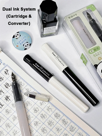 Pilot Japan Kakuno Fountain Pen Limited Cute Panda Nib Cap Smiley Face Pens Gift for Students Journaling Ins Healing Aesthetic