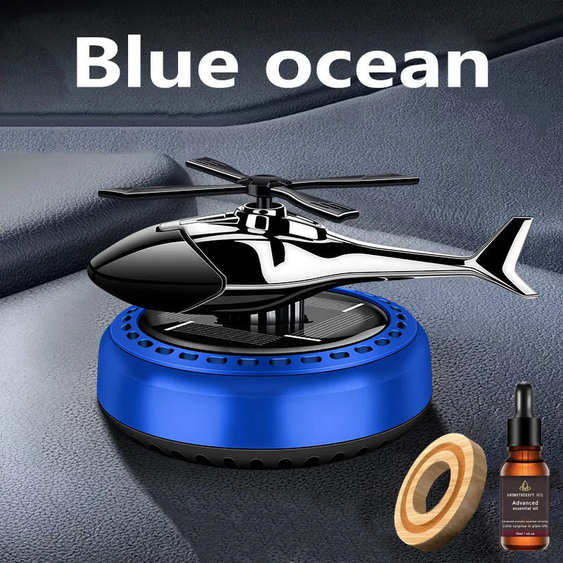 Solar Rotary Aromatherapy Helicopter Solar Aromatherapy Automobile Air Freshener Alloy + ABS Wood Perfume Automatic Diffuser