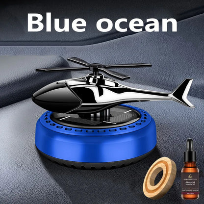 Solar Rotary Aromatherapy Helicopter Solar Aromatherapy Automobile Air Freshener Alloy + ABS Wood Perfume Automatic Diffuser