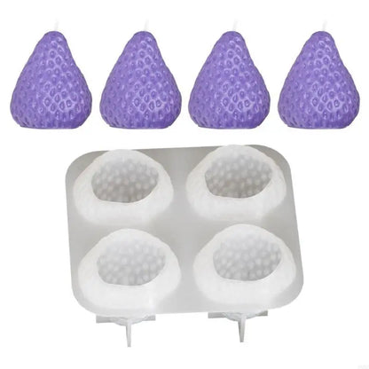 3D Strawberry Aromatherapy Candle Silicone Mold DIY Handmade Romantic Scented for Valentine's Day Party Home Decor Birthday Gift