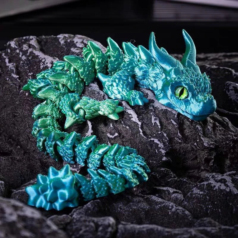 3D Printed Magic Dragon Movable Joint Fidget Toy Rotatable Articulated Home Office Desktop Ornament Adults Kid Toys Crafts Gifts