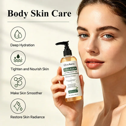 OceAura Collagen Body Oil Firming Lifting Whole Body Skin Deep Hydration Moisturizing Refreshing Rosemary Lift Body Oil Dry Skin