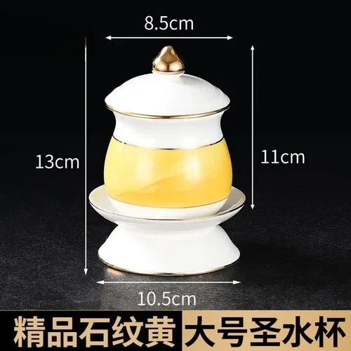 Incense burner for Buddha, household, indoor, ceramic, large incense burner, Buddhist utensils, holy water cup, incense burning