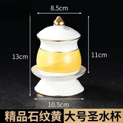 Incense burner for Buddha, household, indoor, ceramic, large incense burner, Buddhist utensils, holy water cup, incense burning