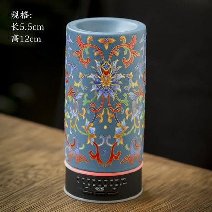 Electronic Incense Burner Enamel Ceramics Charge At Regular Time Temperature Regulation Incense Burner Ornament Gift Box