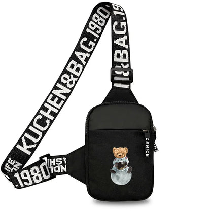 Chest Pack Fitness Yoga Outdoor Mini  Men Sports Running Bear Printing Series Fashion Chest Bag for Women for Men