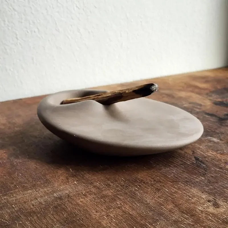 Wood Holder Incense Holder Cement Incense Burner Tray Decorative Relaxation Meditation Container Tray Yoga Home Decor Gifts