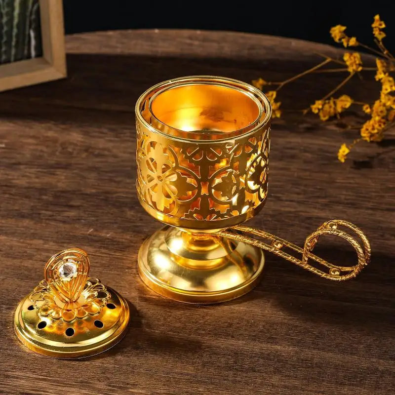 【Nice】Hollow-Out Charcoal Incense Burners Creative Iron Art Cone Incense Holder For Aromatherapy Middle Eastern Arabic Incense