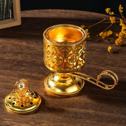 【Nice】Hollow-Out Charcoal Incense Burners Creative Iron Art Cone Incense Holder For Aromatherapy Middle Eastern Arabic Incense