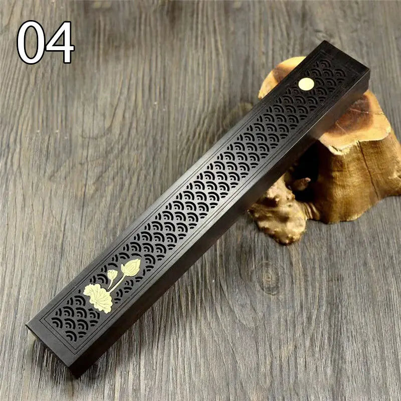 New Wood Aromatherapy Incense Stick Holder Hollow Incense Burner Censer Box Line Incense Burner Handmade Decoration Craft Gifts