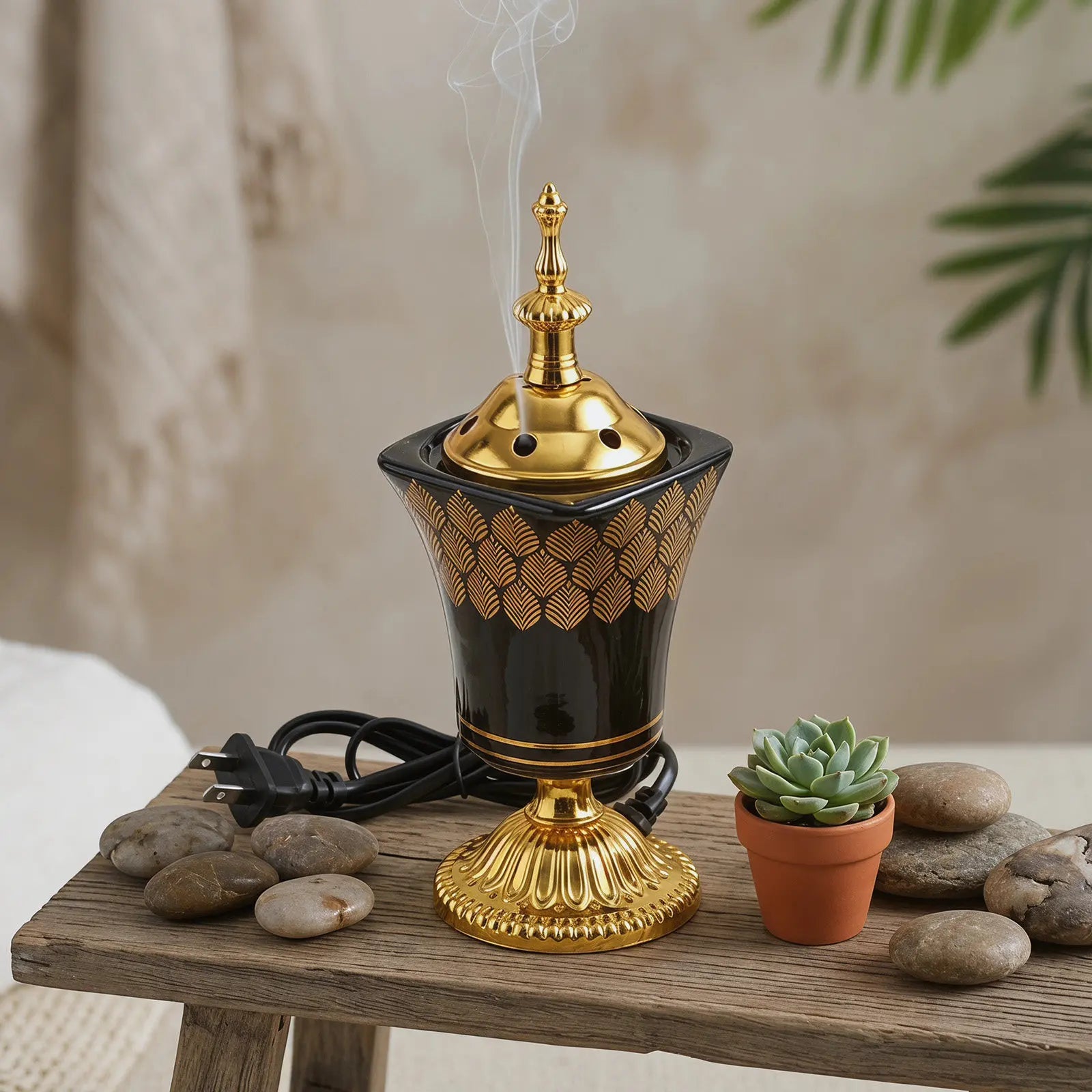 Plug-in Electric Incense Burner Sturdy Metal Aroma Burner for Study Room Kitchen Bedroom Air Purification Relaxation Home Decor