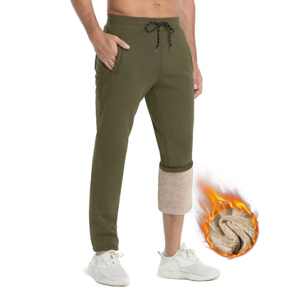 TACVASEN Winter Fleece Pants Mens Thicken Warm Thermal Trousers Drawstring Elastic Waist Jogging Pants Fitness Running Jogger