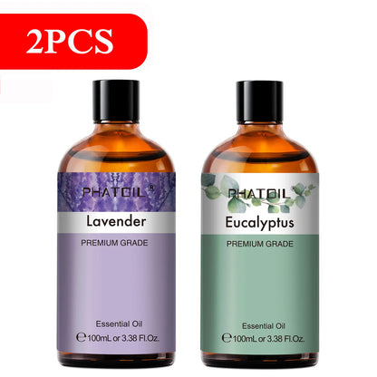 PHATOIL 100ml Aromatherapy Essential Oil-Lavender Rose Vanilla Eucalyptus Sandalwood Pine Needles for Diffuser,Candle Making