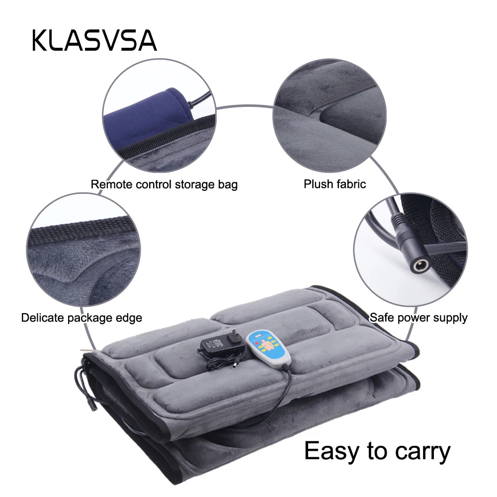 Electric Vibration Massage Cushion Heating Neck Back Massager Relaxation Health Care