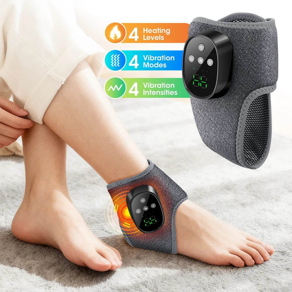 Electric Foot Massager Vibration Relaxation Ankle Massager Warm Hot Compress Ankle Brace Joint Sprain Support Ankle Protection