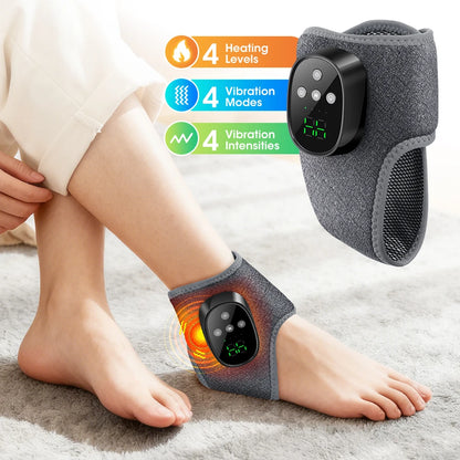 Electric Foot Massager Vibration Relaxation Ankle Massager Warm Hot Compress Ankle Brace Joint Sprain Support Ankle Protection
